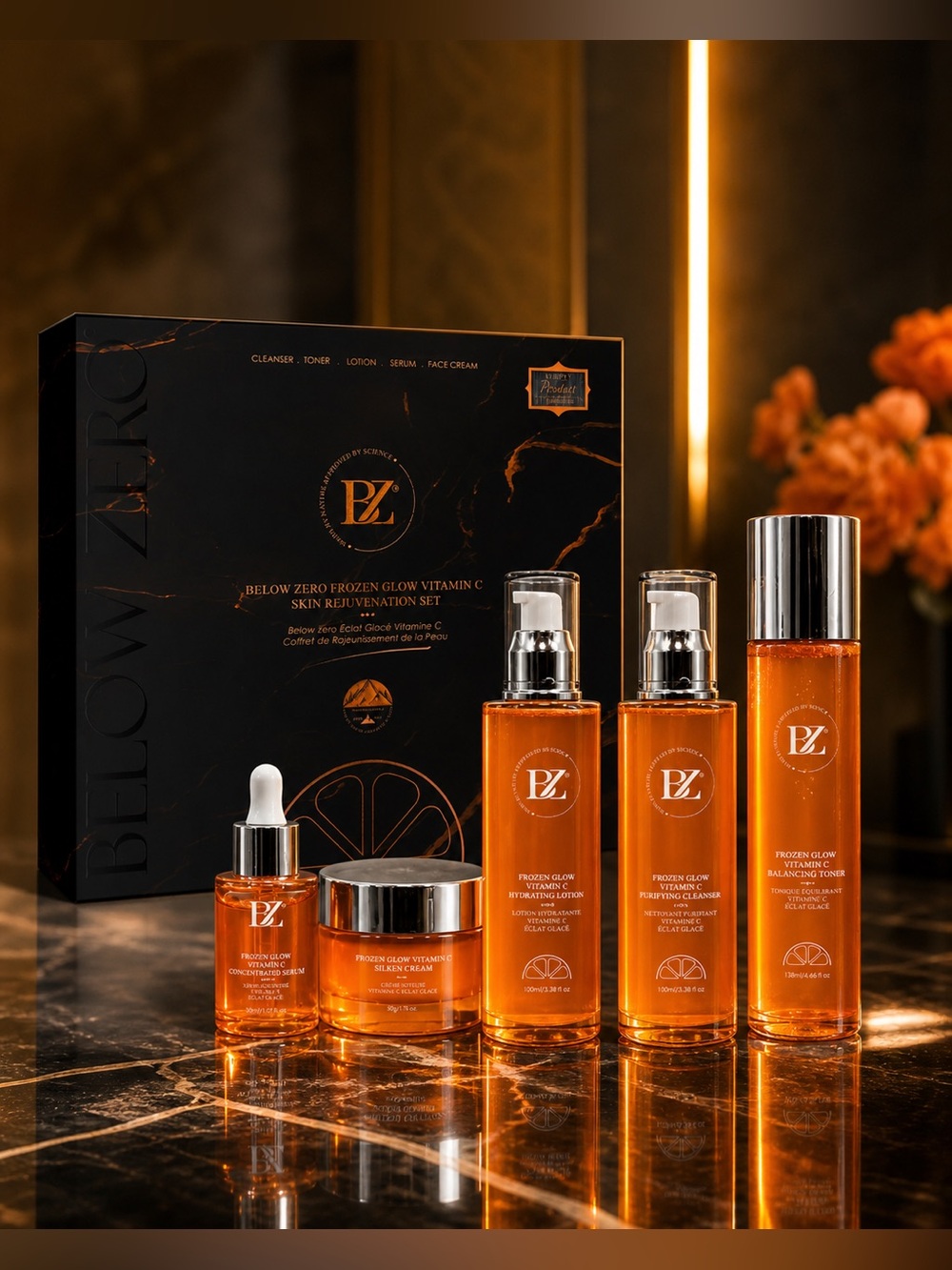 Below Zero Frozen Glow Vitamin C Skin Rejuvenation Set ✨❄️$5,500 MSRP